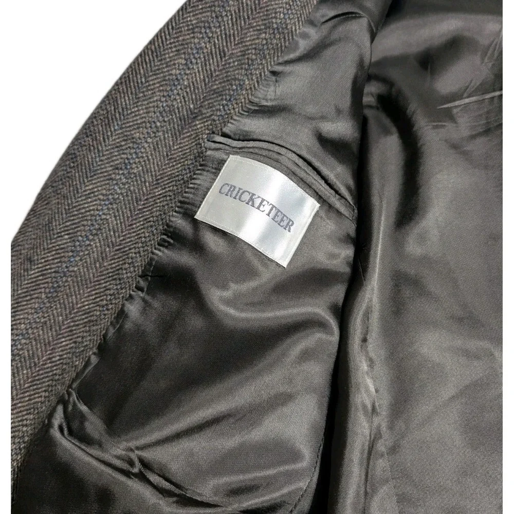 Cricketeer Men's‎ 42R Brown Wool Herringbone Tweed Blazer Sport Coat Jacket